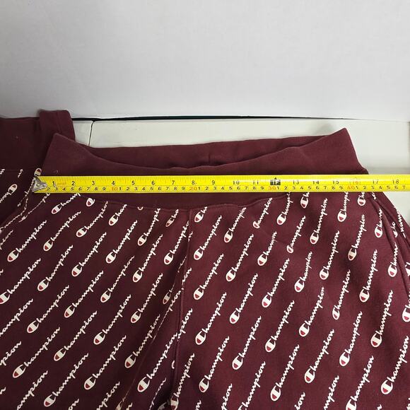 Champion Print Burgundy Tapered Sweats, Mens, XL - Picture 8 of 9